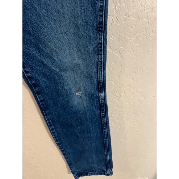 Wrangler Dark Wash Distressed Style Straight Leg Jeans - Picture 4 of 11